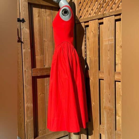 🆕 RONNY KOBO 🧿 NWT Verda Red Stretch Knit Dress, Poplin Skirt - Sz M - Picture 6 of 13